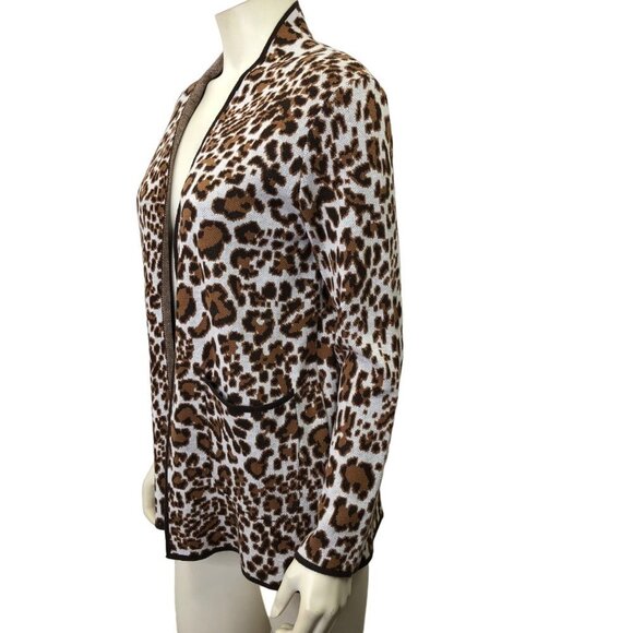 ALLISON DALEY $69 ANIMAL PRINT OPEN CARDIGAN SWEATER SM NWT - Picture 4 of 8